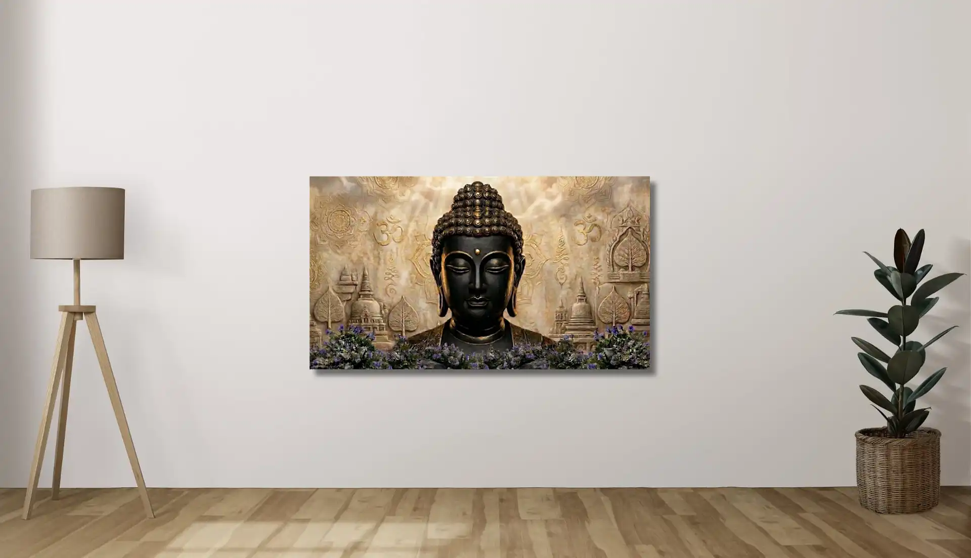 Arany Mandalamintás Buddha - Prémium Vászonkép mockup