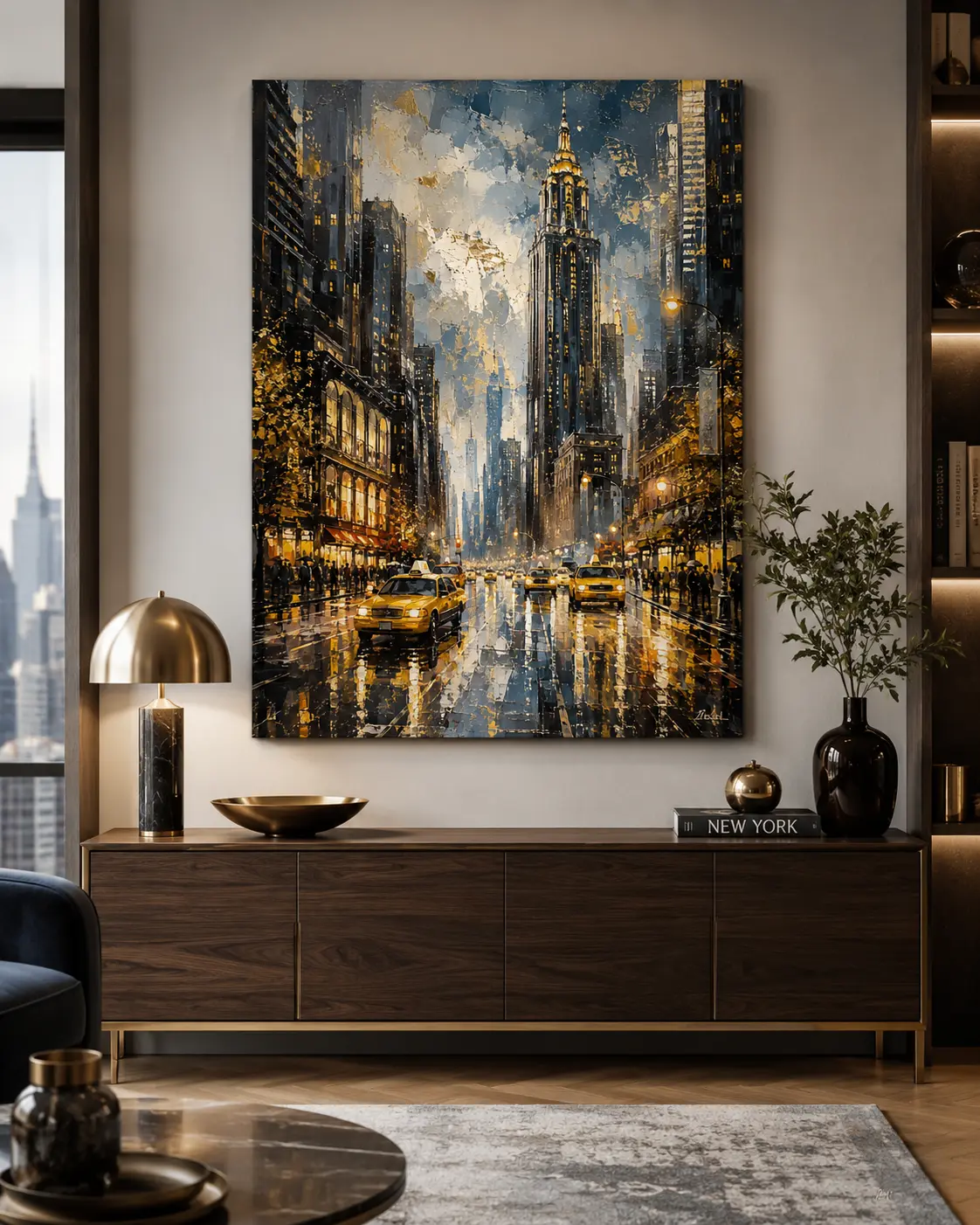 Manhattan Éjszakai Fényei – New York Vászonkép mockup