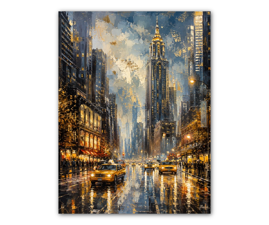 Manhattan Éjszakai Fényei – New York Vászonkép